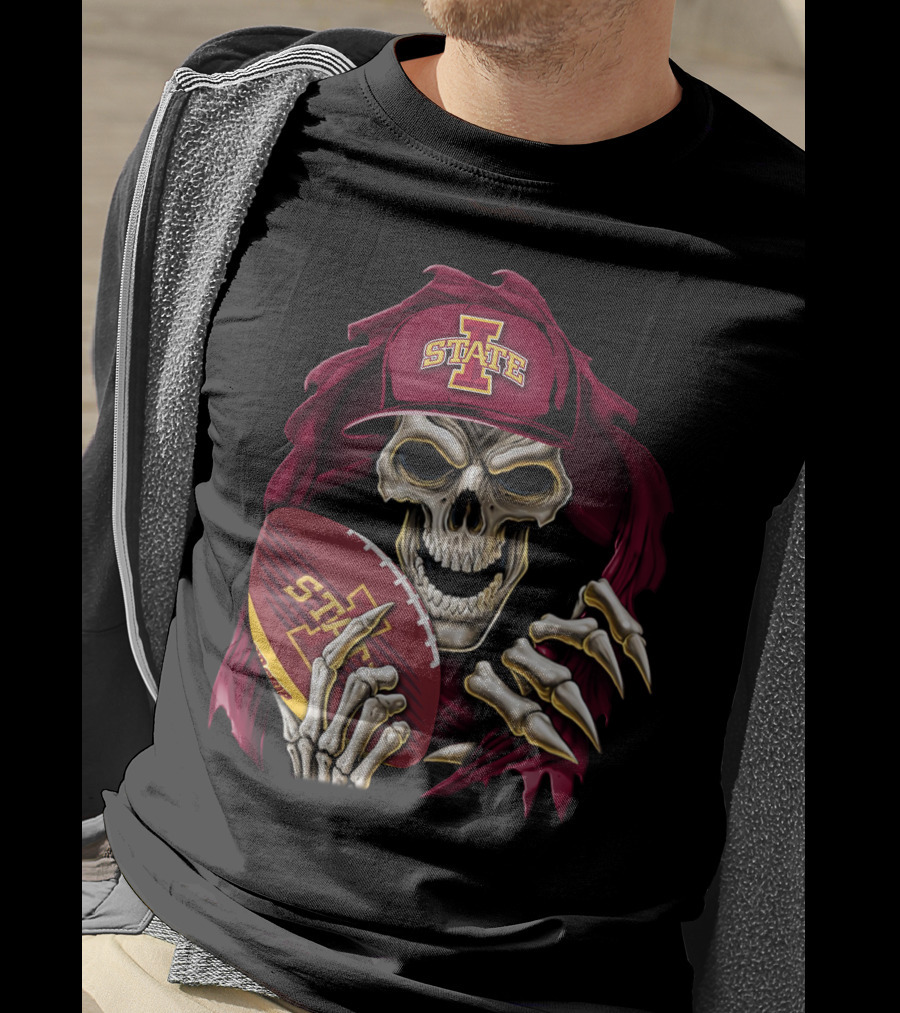 Iowa State Cyclones Skull Football Fan T-Shirt