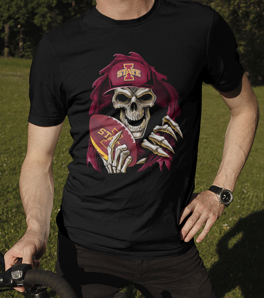 Iowa State Cyclones Skull Football Fan T-Shirt