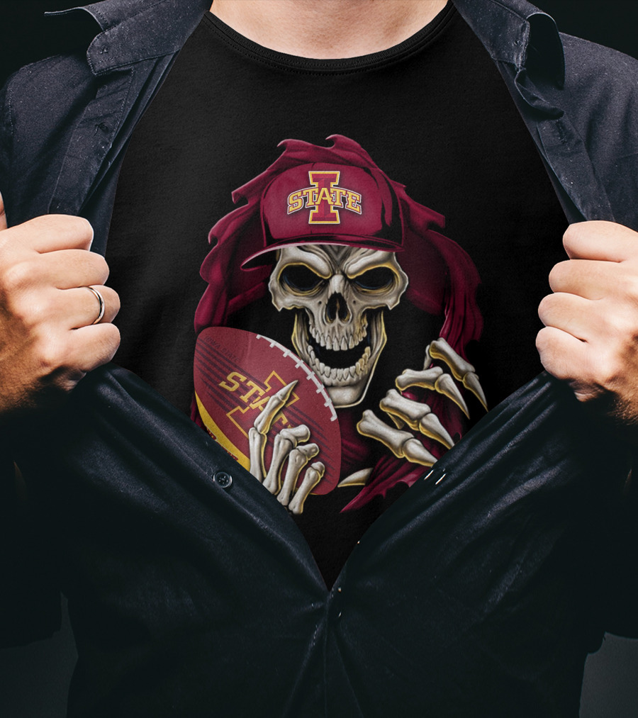 Iowa State Cyclones Skull Football Fan T-Shirt