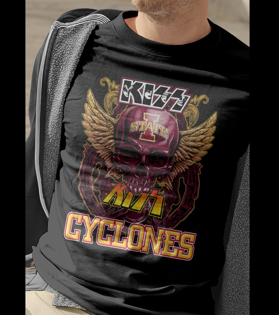 KISS Iowa State Cyclones Skull Wings T-Shirt