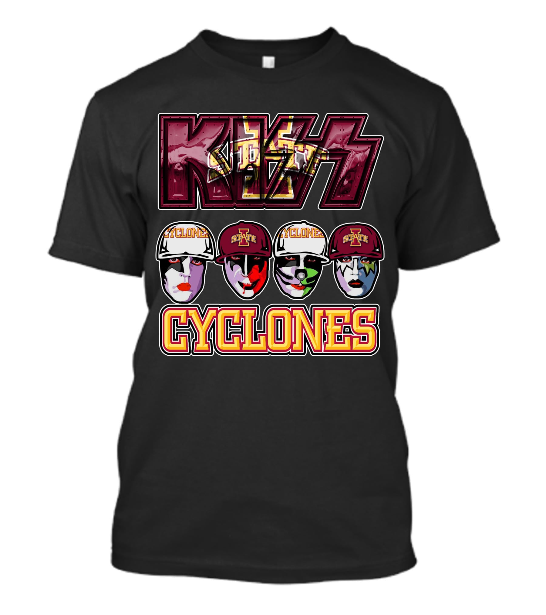 Kiss Iowa State Cyclones Faces T-Shirt