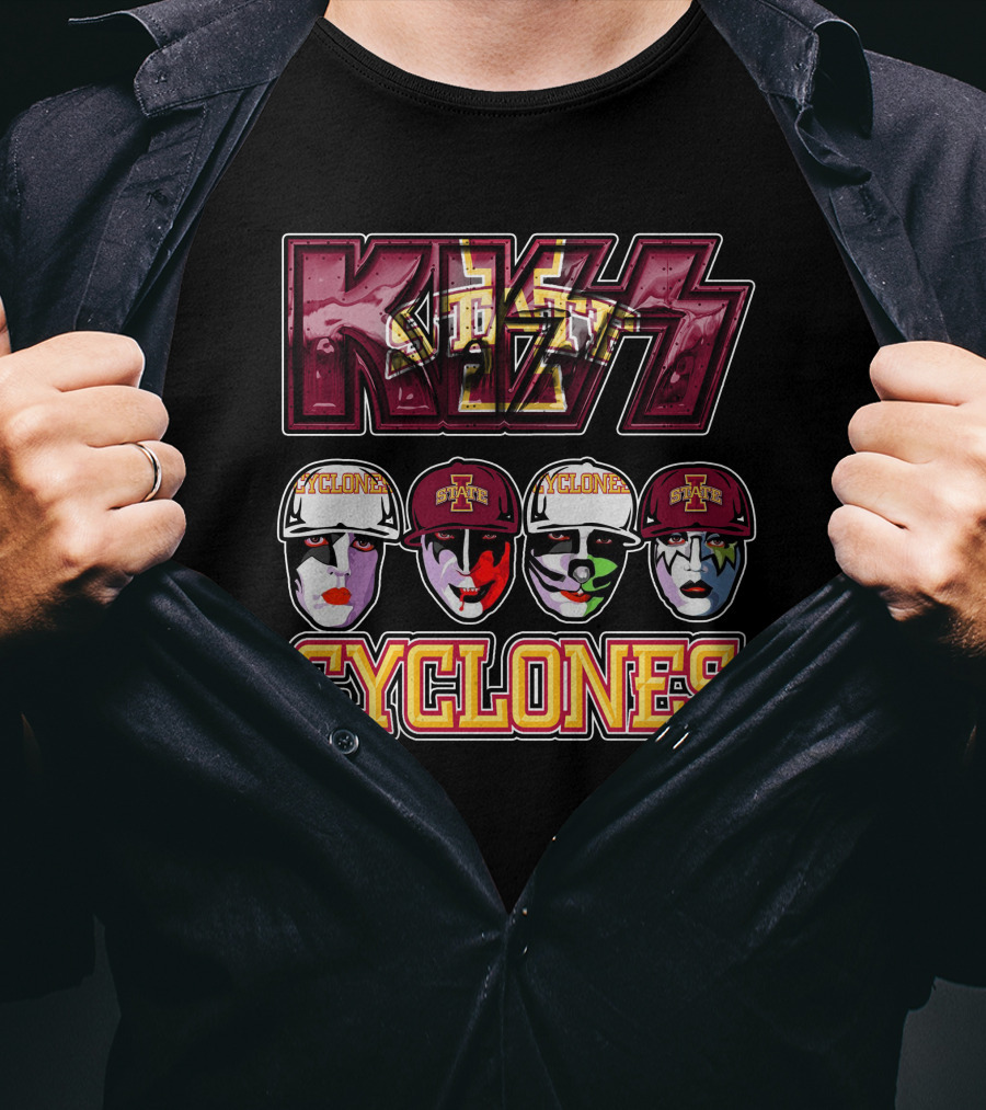 Kiss Iowa State Cyclones Faces T-Shirt