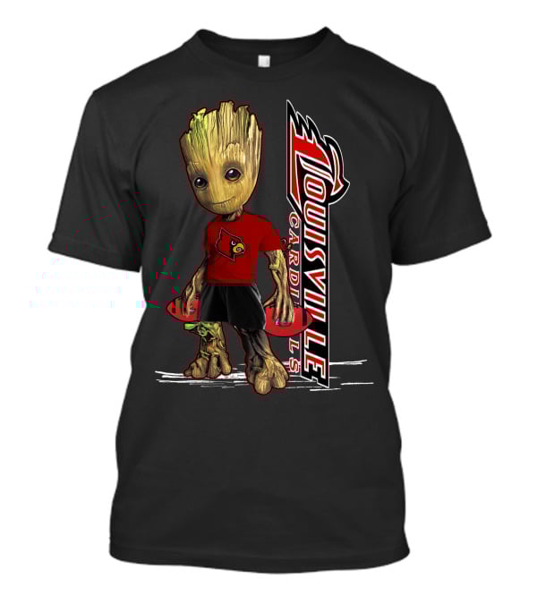 Groot Louisville Cardinals Fan Character With Team T-Shirt