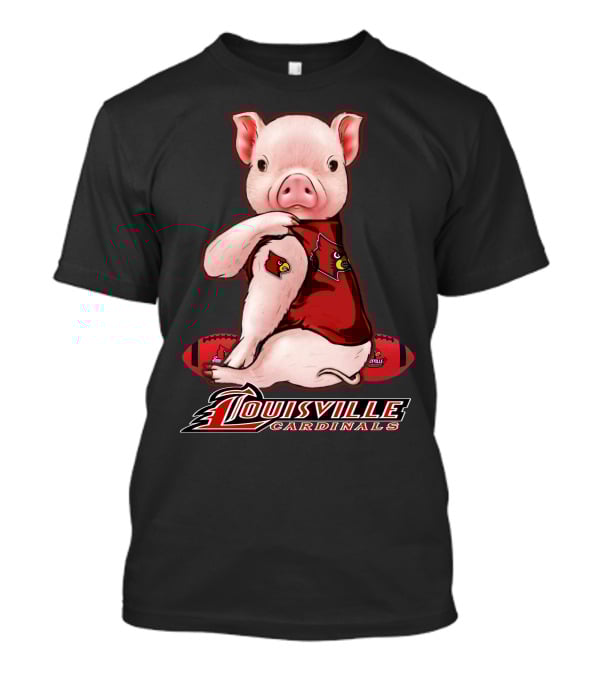 Louisville Cardinals Pig With Football Gear T-Shirt