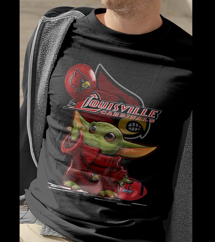 Louisville Cardinals Yoda Balloon Football T-Shirt