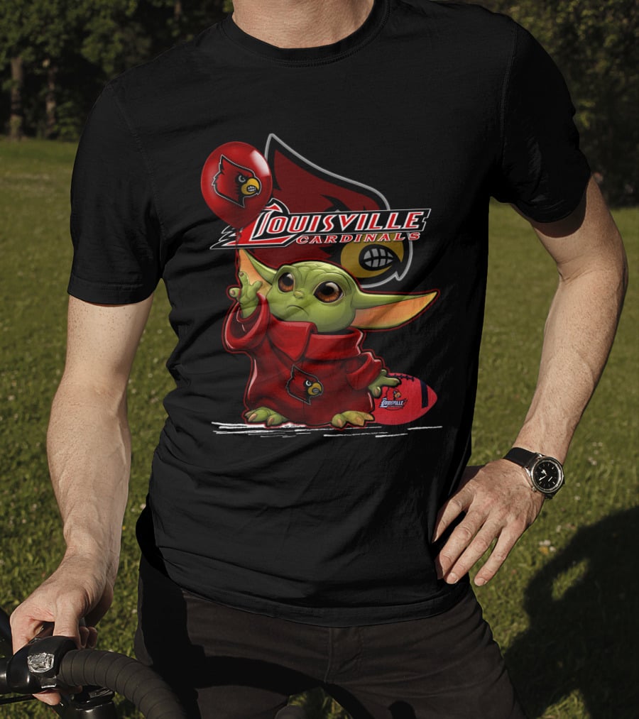 Louisville Cardinals Yoda Balloon Football T-Shirt