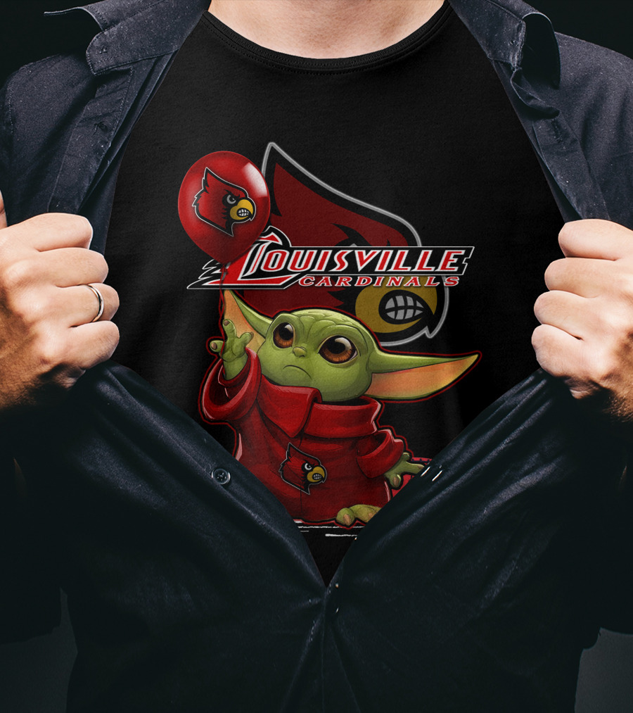Louisville Cardinals Yoda Balloon Football T-Shirt