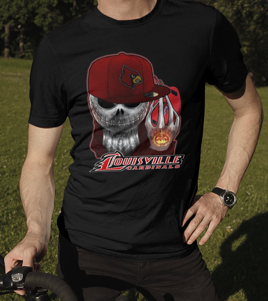 Jackskull Louisville Cardinals Halloween Pumpkin T-Shirt