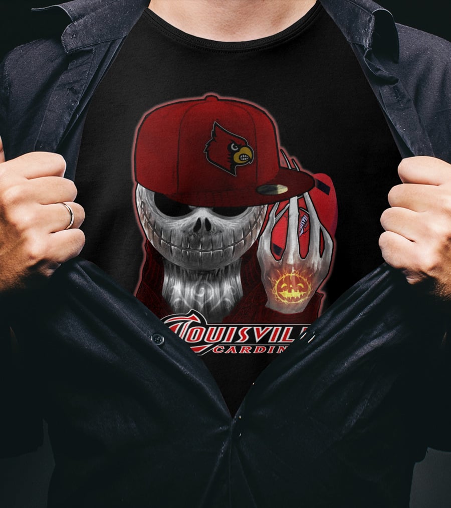 Jackskull Louisville Cardinals Halloween Pumpkin T-Shirt