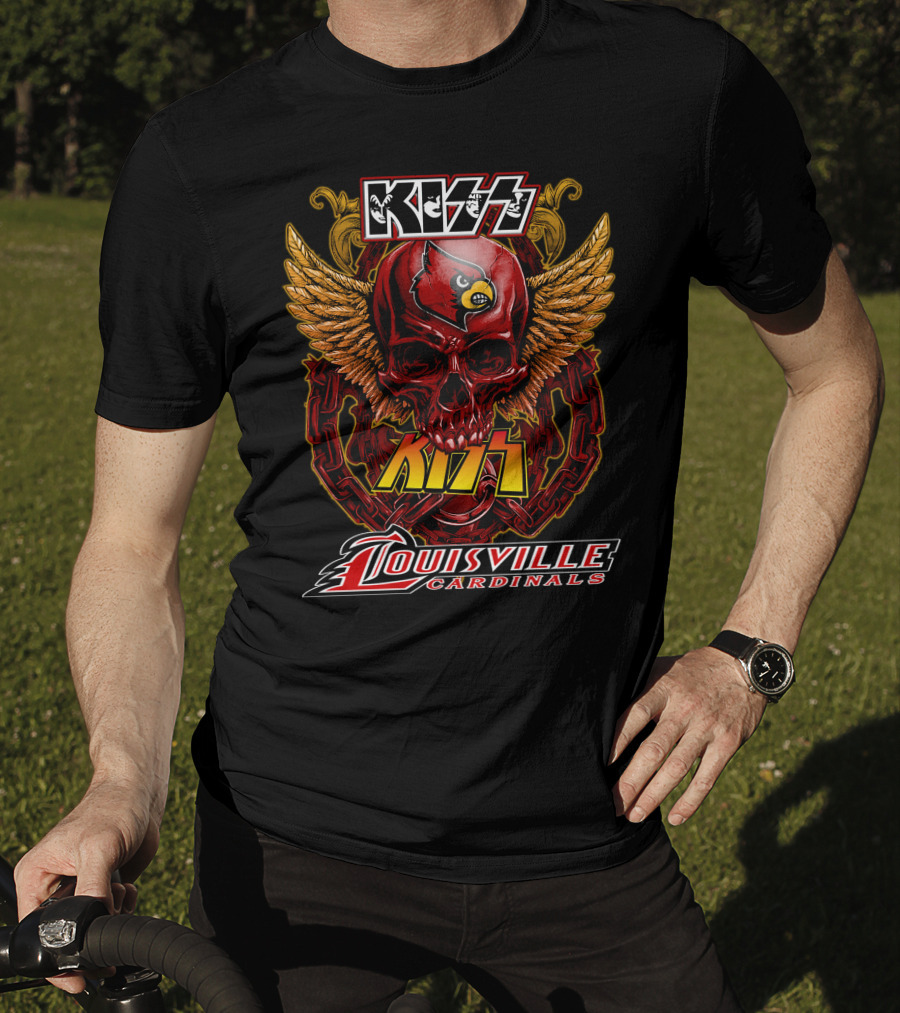 KISS Louisville Cardinals Skull Wings T-Shirt