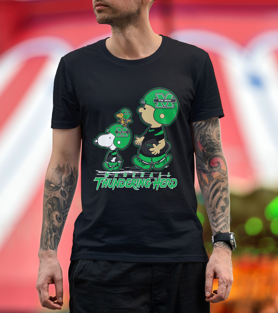 Marshall Thundering Herd Football Cartoon Characters T-Shirt