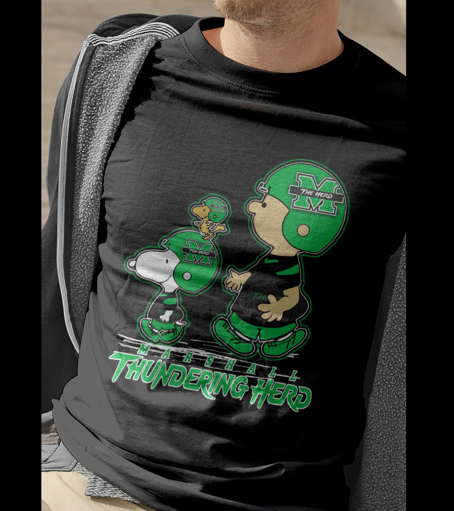 Marshall Thundering Herd Football Cartoon Characters T-Shirt