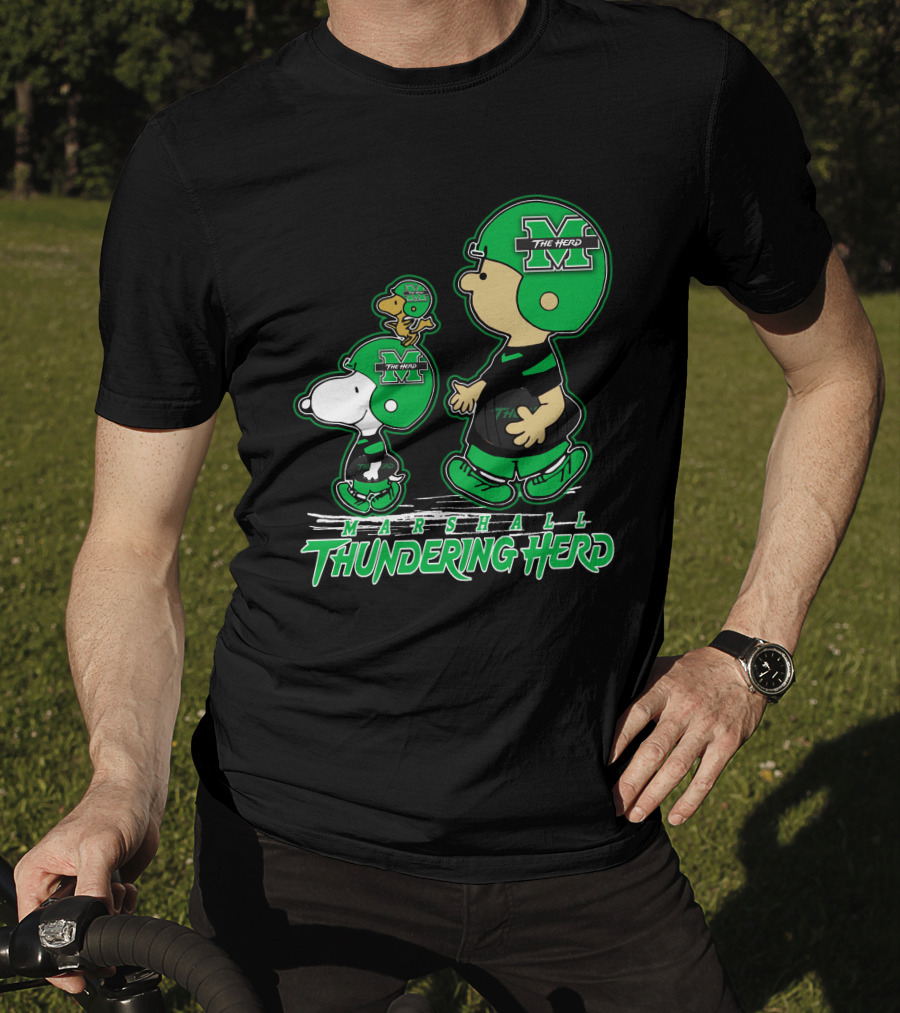 Marshall Thundering Herd Football Cartoon Characters T-Shirt