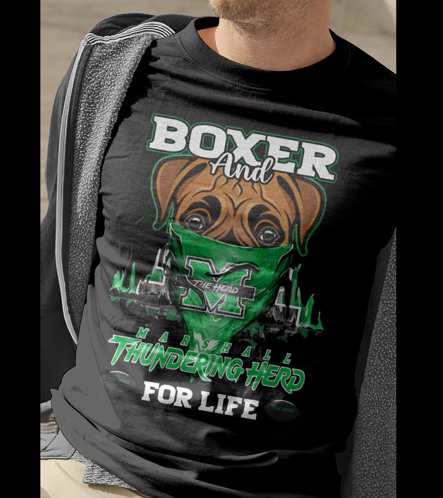 Boxer And Marshall Thundering Herd For Life The Herd T-Shirt