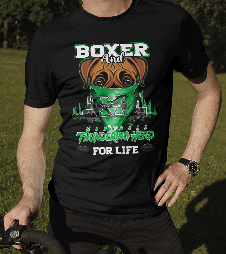 Boxer And Marshall Thundering Herd For Life The Herd T-Shirt