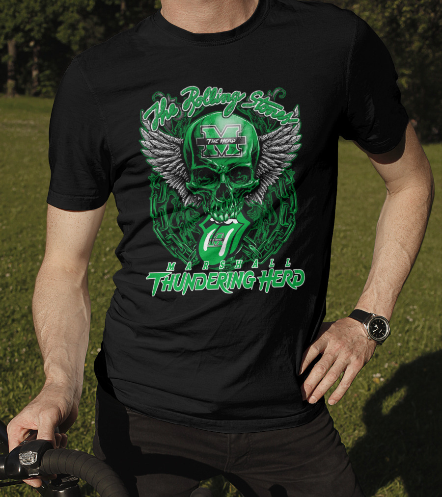The Rolling Stones Marshall Thundering Herd Skull With Wings And Tongue T-Shirt