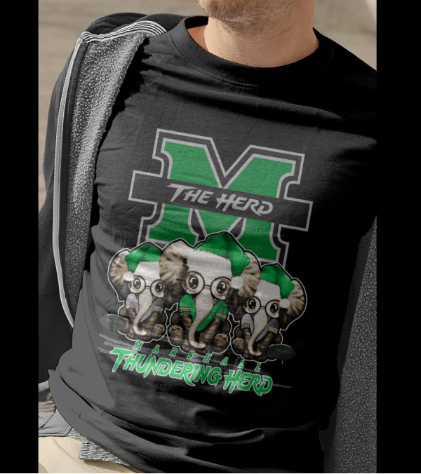 Marshall Thundering Herd Elephan Xmas The Herd T-Shirt