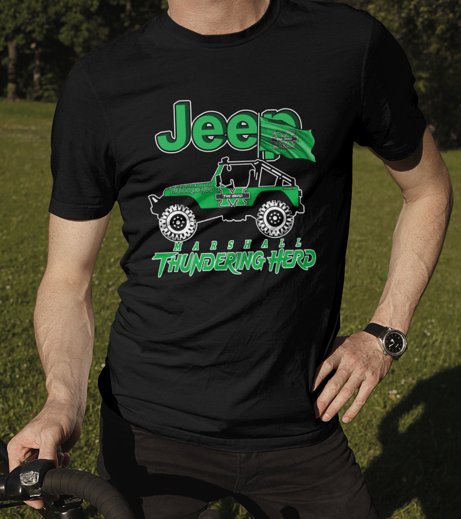 Jeep Marshall Thundering Herd The Herd Green Flag T-Shirt