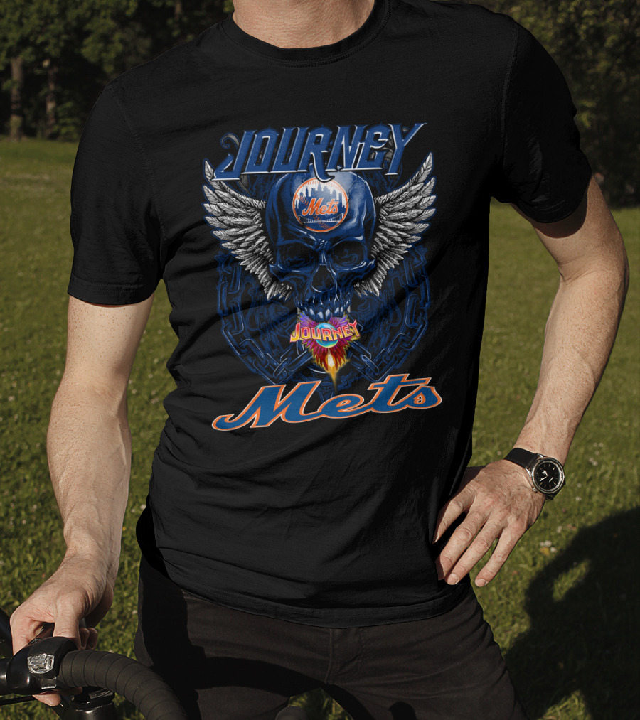 Journey Mets Skull Wings Flame T-Shirt