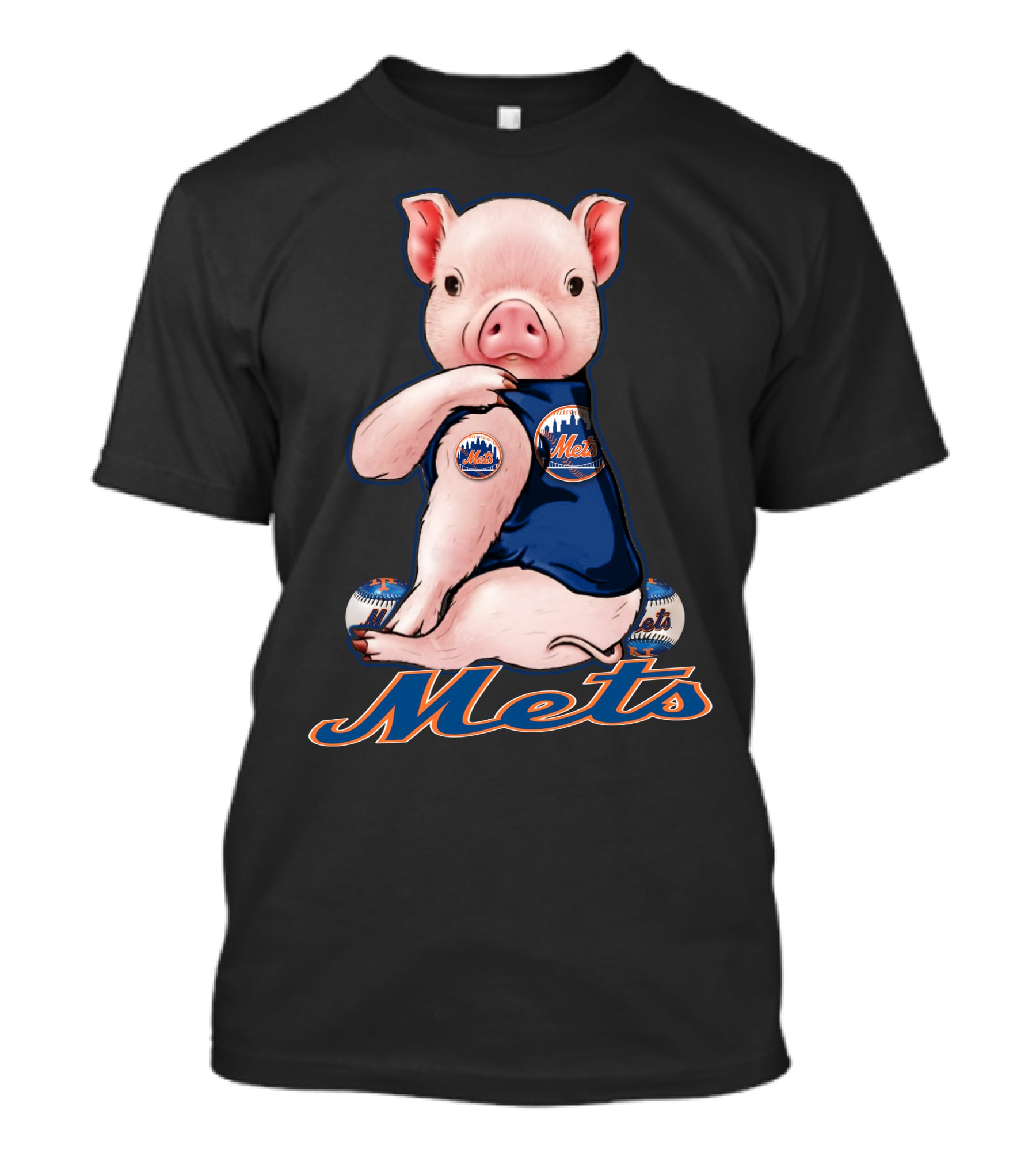 Mets Pig In New York Baseball Gear T-Shirt