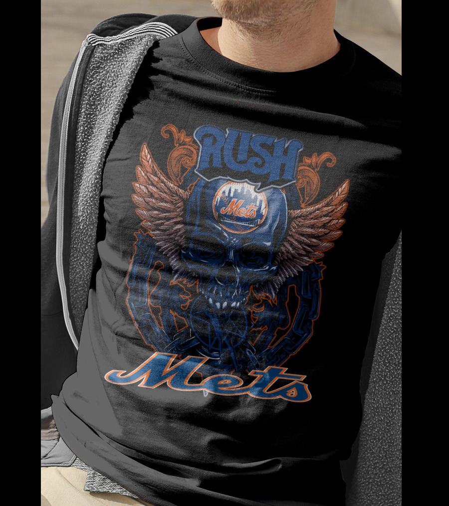 Rush Mets Skull Wings T-Shirt