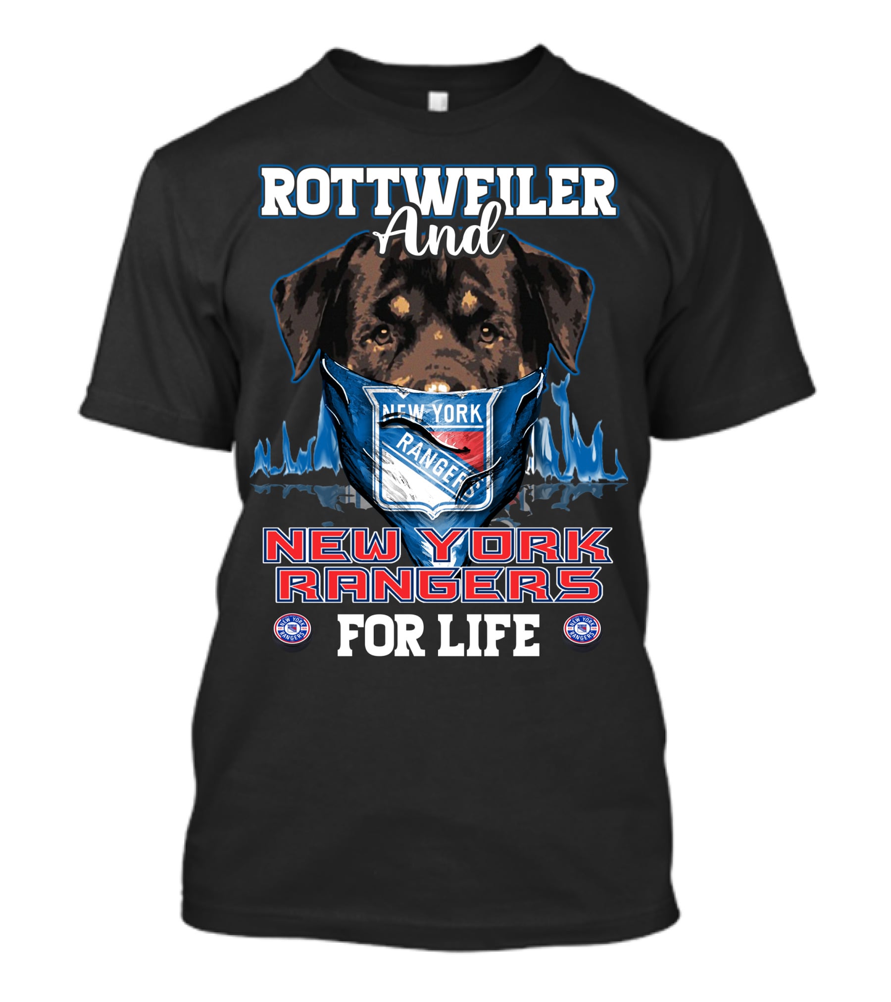 Rottweiler And New York Rangers For Life T-Shirt