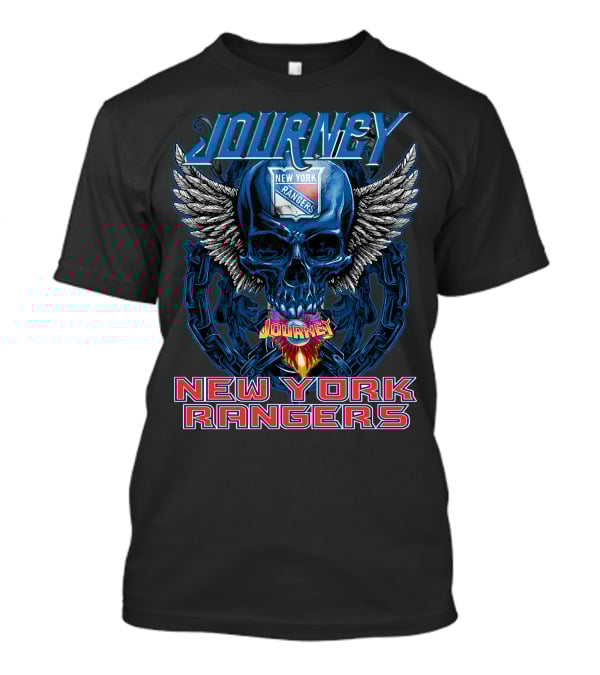 Journey New York Rangers Skull Wings Chain Flame T-Shirt
