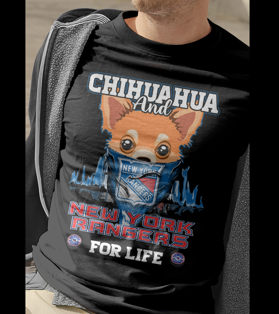 Chihuahua And New York Rangers For Life T-Shirt