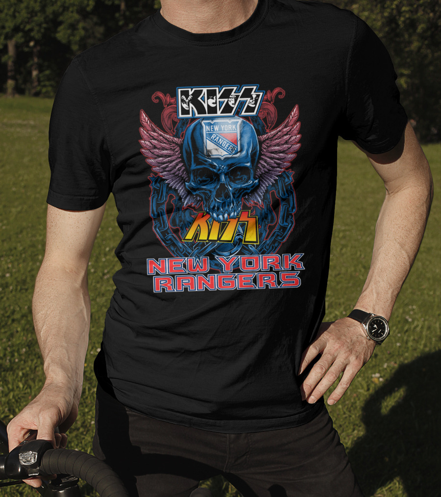 Kiss New York Rangers Skull Wings T-Shirt