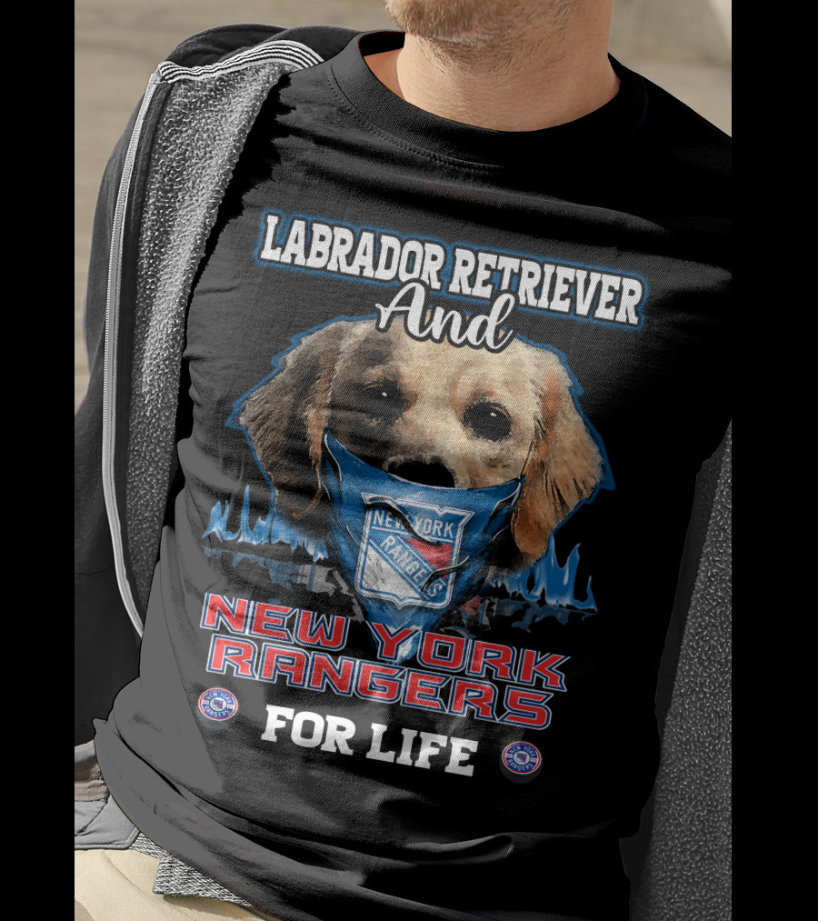 Labrador Retriever And New York Rangers For Life T-Shirt