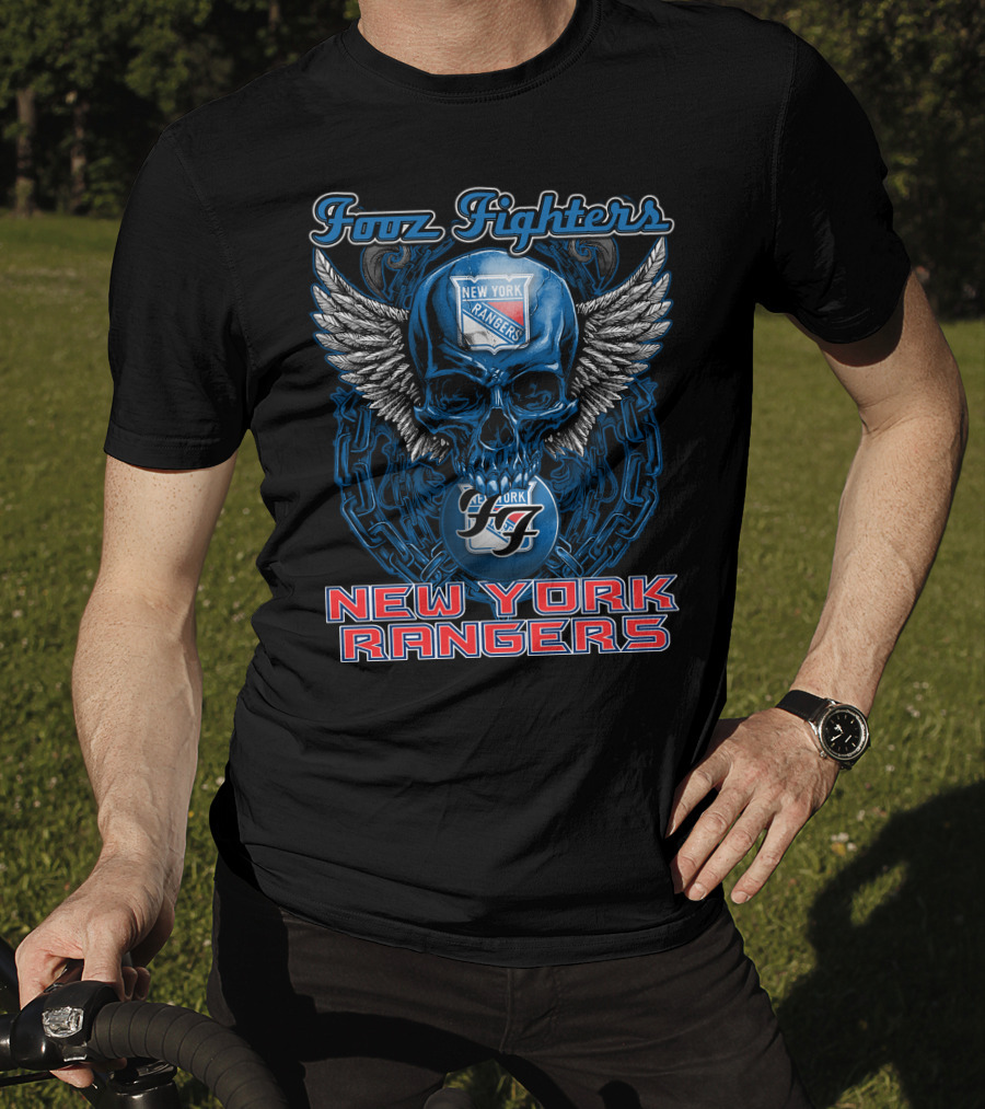 Foo Fighters New York Rangers Skull Wings T-Shirt