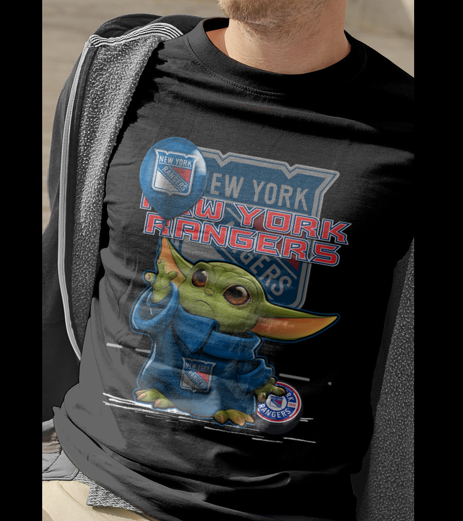 New York Rangers Yoda With Balloon T-Shirt