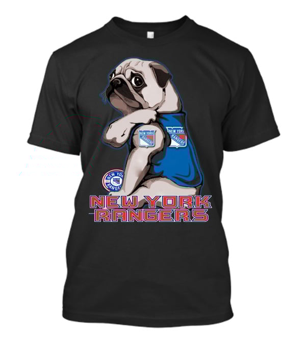Pug Wearing New York Rangers Jersey T-Shirt