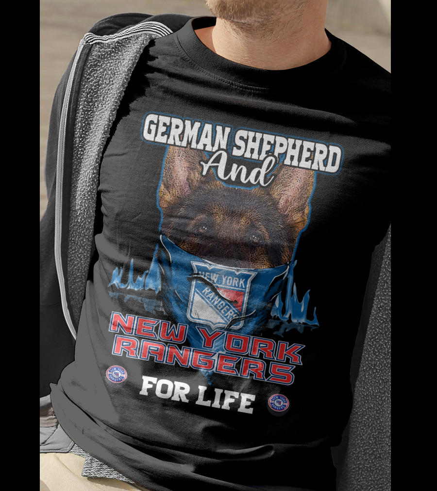 German Shepherd And New York Rangers For Life T-Shirt