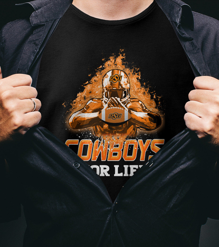 OSU Cowboys For Life Football T-Shirt