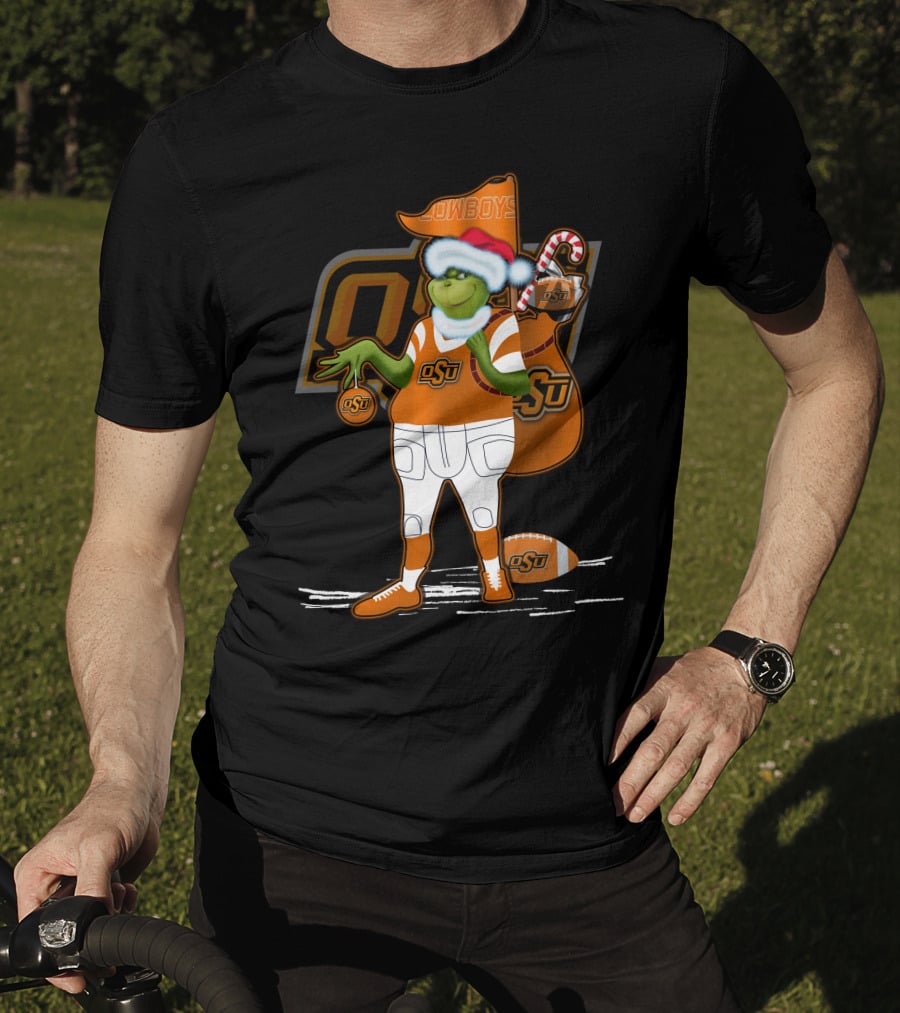 Grinchxmas Oklahoma State Cowboys OSU Football Holiday Cheer T-Shirt