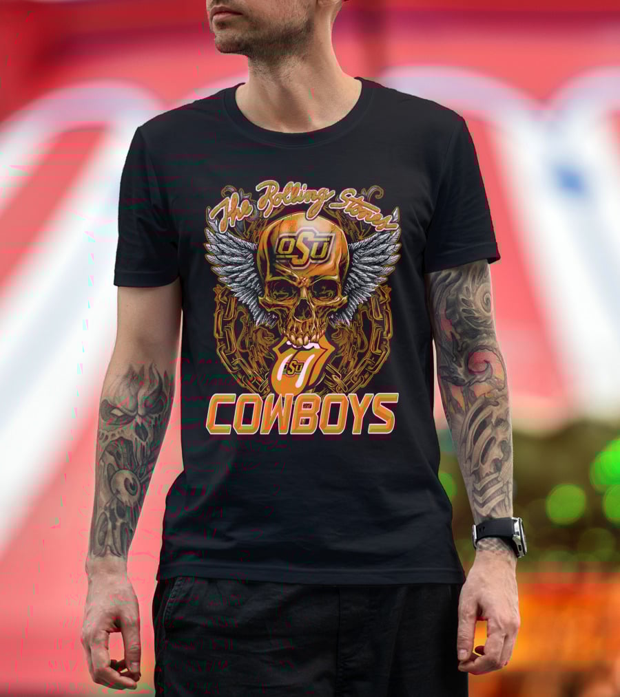 The Rolling Stones Osu Cowboys Skull Wings T-Shirt