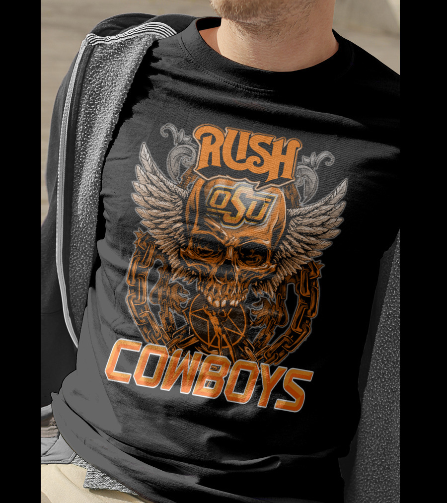 Rush OSU Cowboys Winged Skull T-Shirt