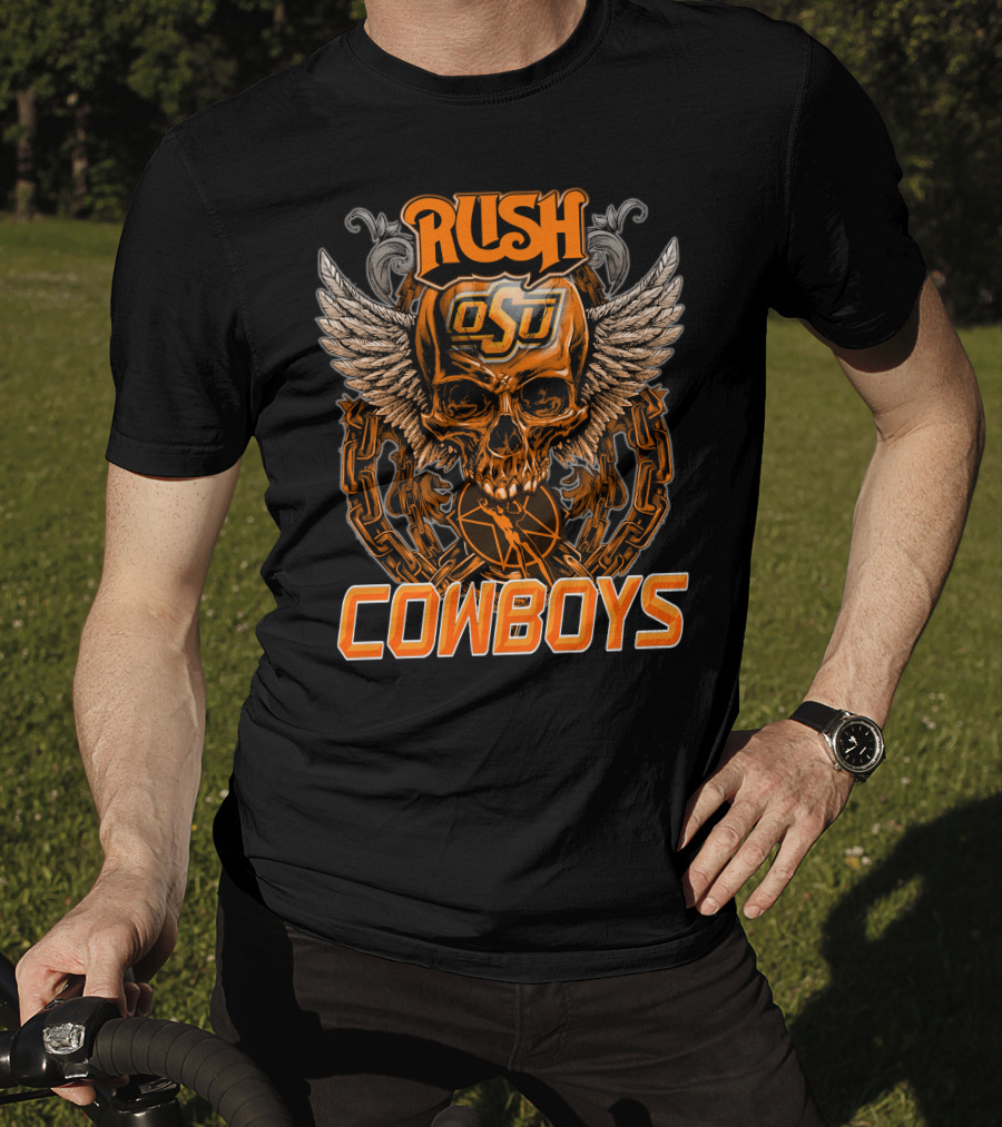Rush OSU Cowboys Winged Skull T-Shirt