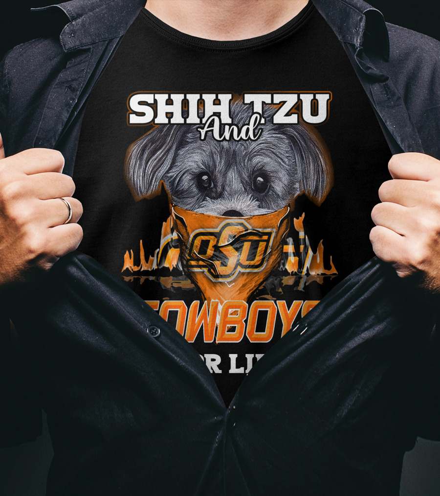 Shih Tzu And Cowboys OSU For Life T-Shirt