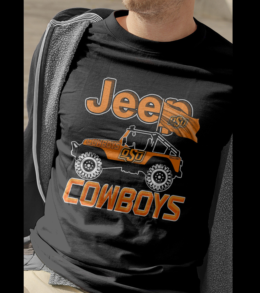 Jeep OSU Cowboys Oklahoma State University Flag T-Shirt