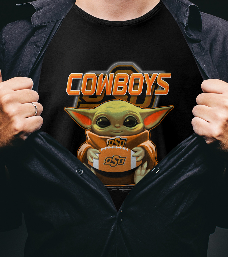 Cowboys OSU Yoda Holding Oklahoma State Football T-Shirt