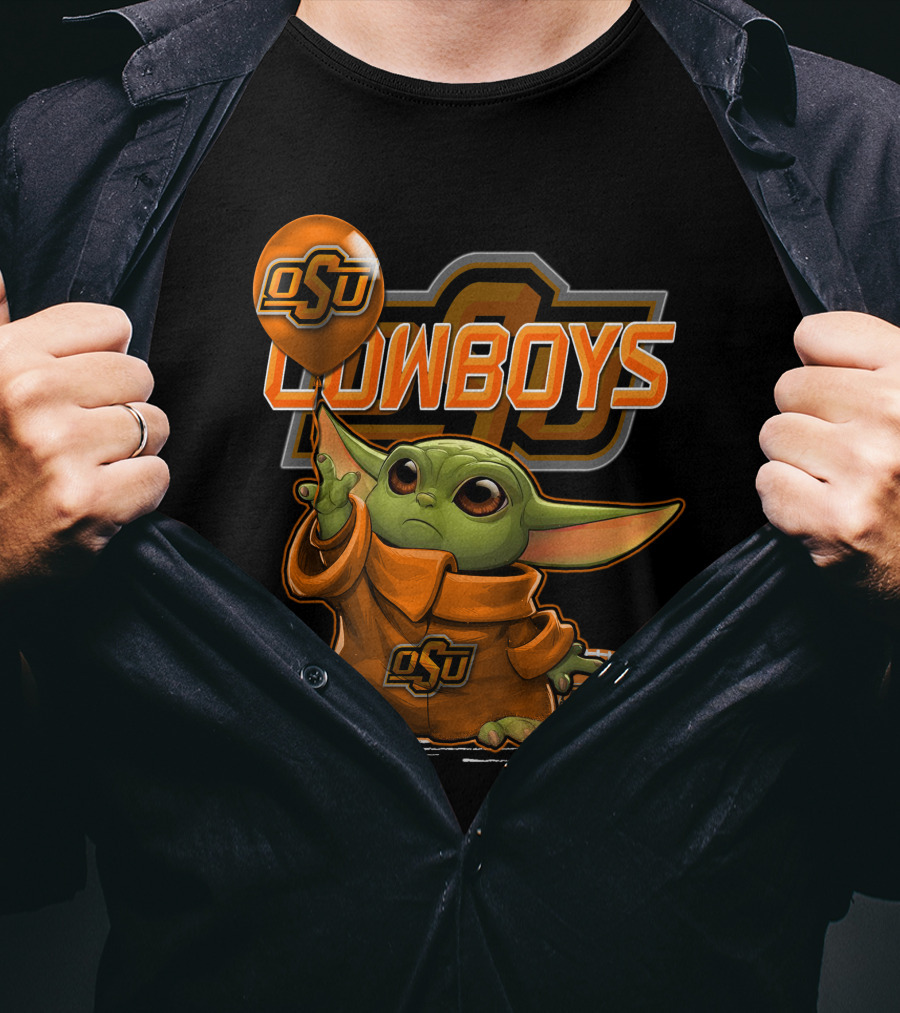 Yoda OSU Cowboys Balloon Football T-Shirt