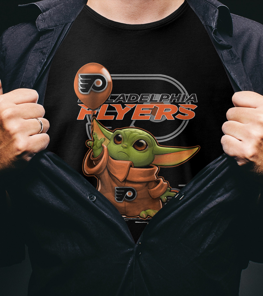 Yoda With Philadelphia Flyers T-Shirt