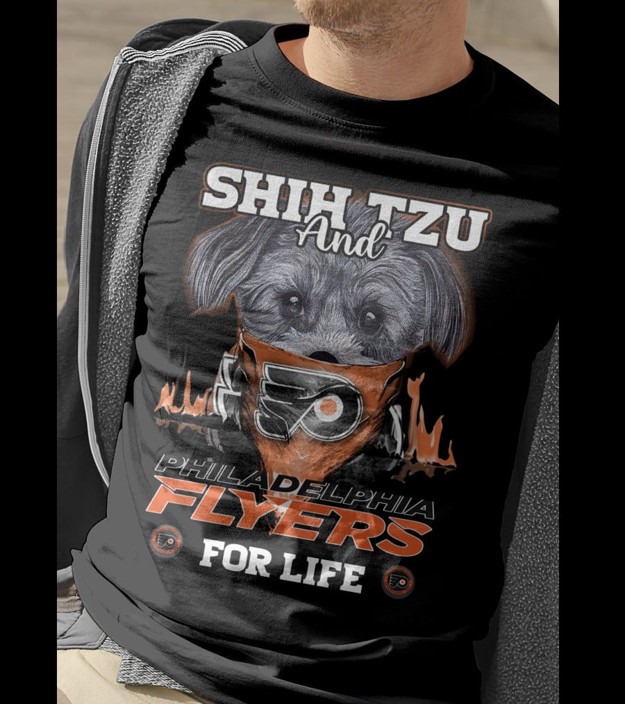 Shih Tzu And Philadelphia Flyers For Life T-Shirt