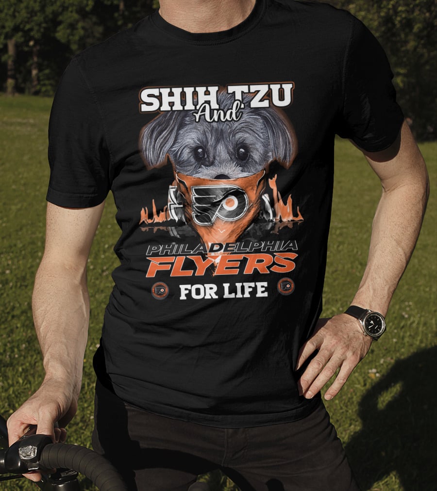 Shih Tzu And Philadelphia Flyers For Life T-Shirt