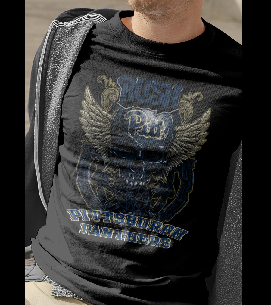 Rush Pitt Skull Wings Pittsburgh Panthers T-Shirt