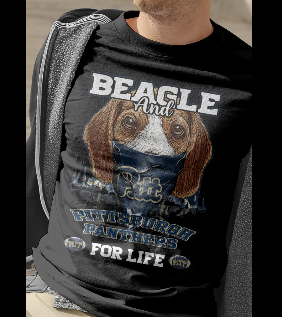 Beagle And Pittsburgh Panthers Pitt For Life T-Shirt