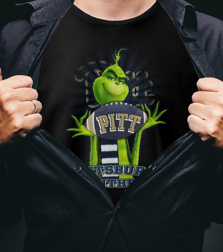 Grinch Holding Pitt Football Pittsburgh Panthers T-Shirt