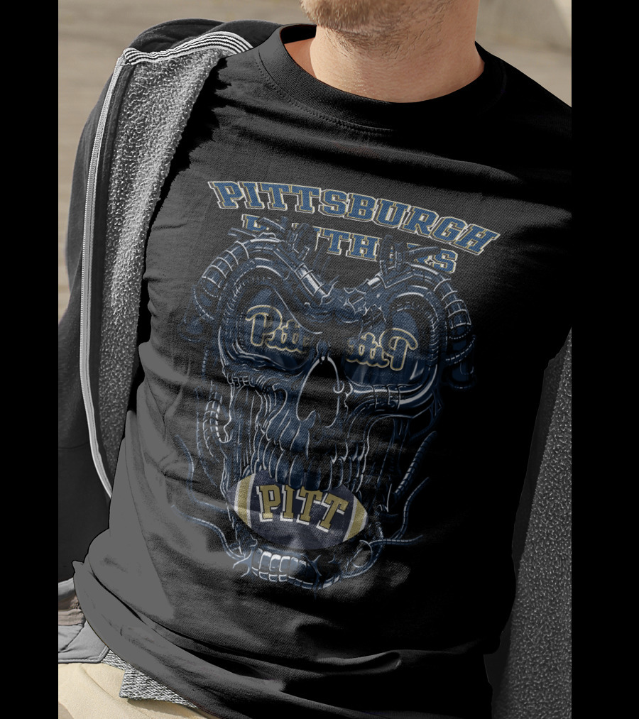 Pittsburgh Panthers Dragonskull Pitt Football T-Shirt